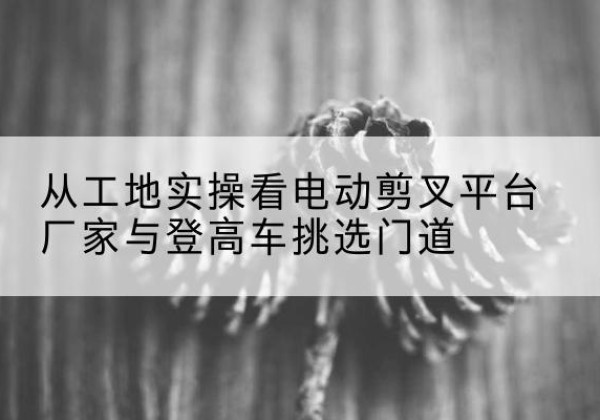 肥城电动剪叉升降平台厂家-从工地实操看电动剪叉平台厂家与登高车挑选门道